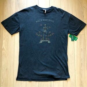 NWT Simons Twik Organic Cotton Rock and Roll Side Slit T-Shirt in Dark Grey